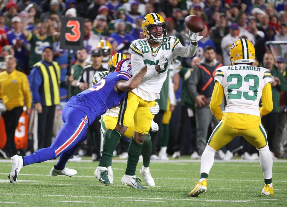 Rasul Douglas intercepted Josh Allen last year when the Packers played the Bills.