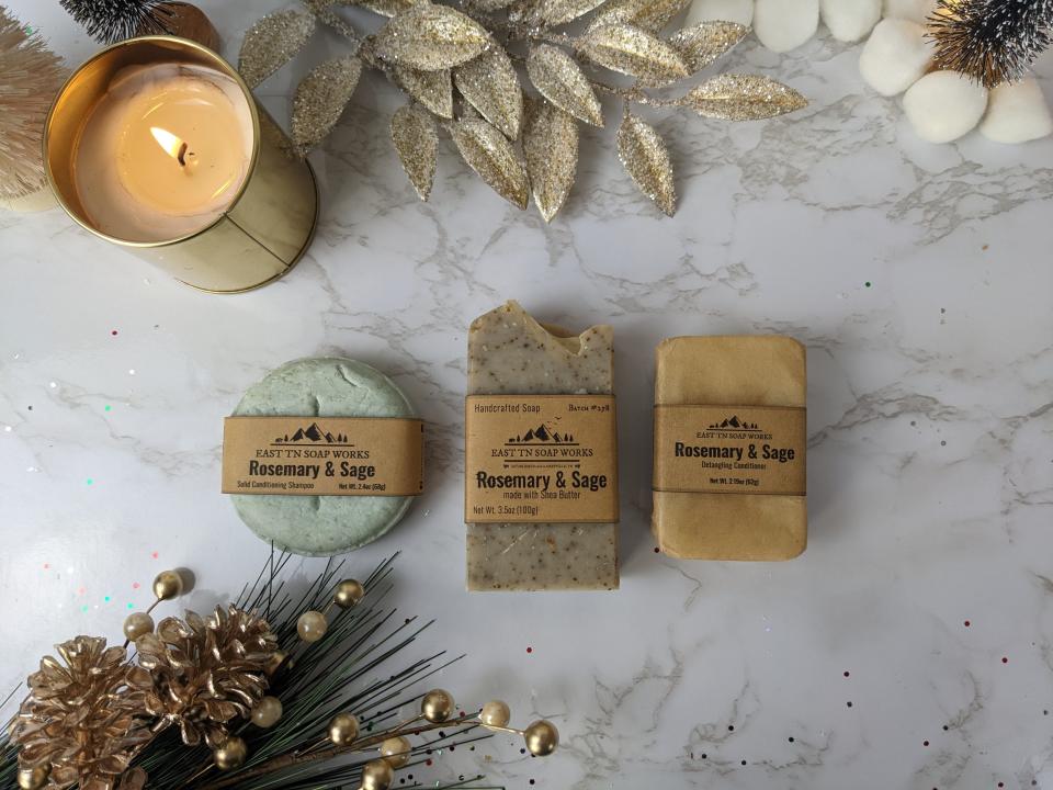 Rosemary and sage shampoo and conditioner bars are some of East TN Soap Works' most popular products. Courtesy of Sunny Tune