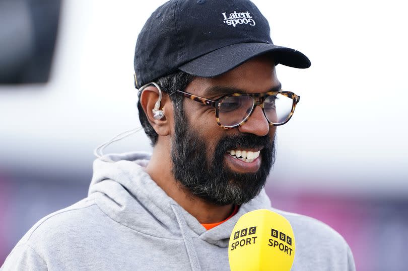 Romesh Ranganathan speaks to BBC Sport during the London Marathon