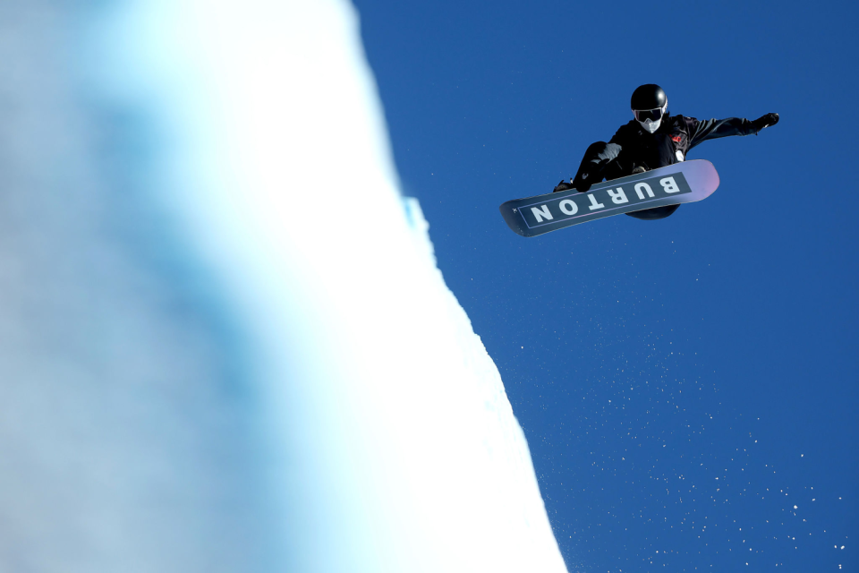 U.S. snowboarder Tessa Maud of Team United States takes part in a training run at Mammoth Mountain on Jan. 5.