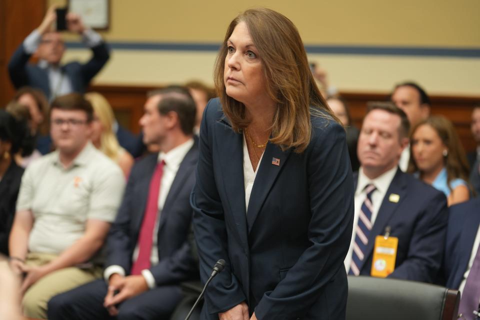 Kimberly Cheatle, director of the Secret Service, arrives to testify in front of the House Committee on Oversight and Accountability on July 22.