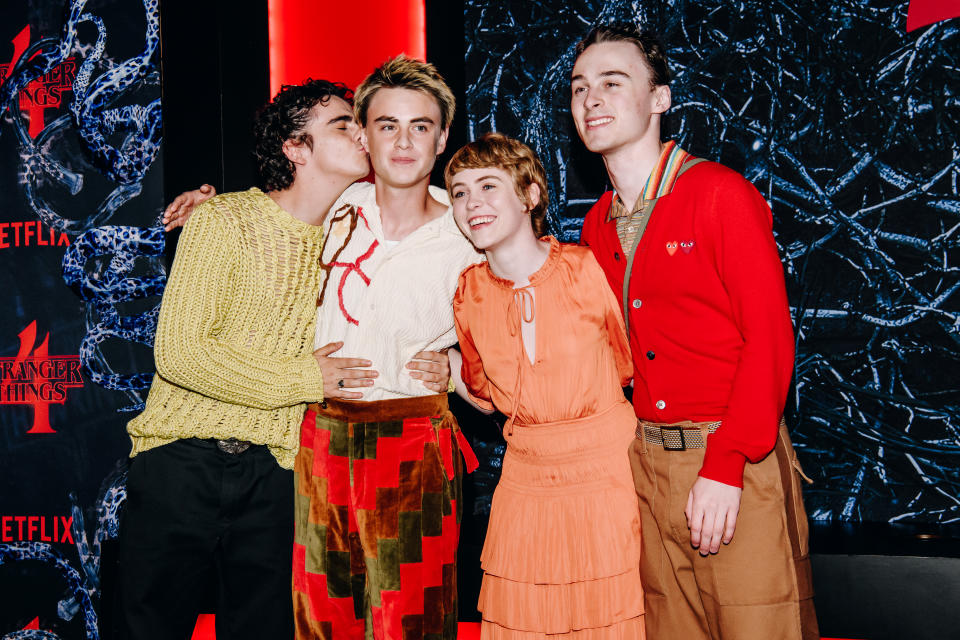 Jack Dylan Grazer, Jaeden Martell, Sophia Lillis and Wyatt Oleff. - Credit: Nina Westervelt for Variety