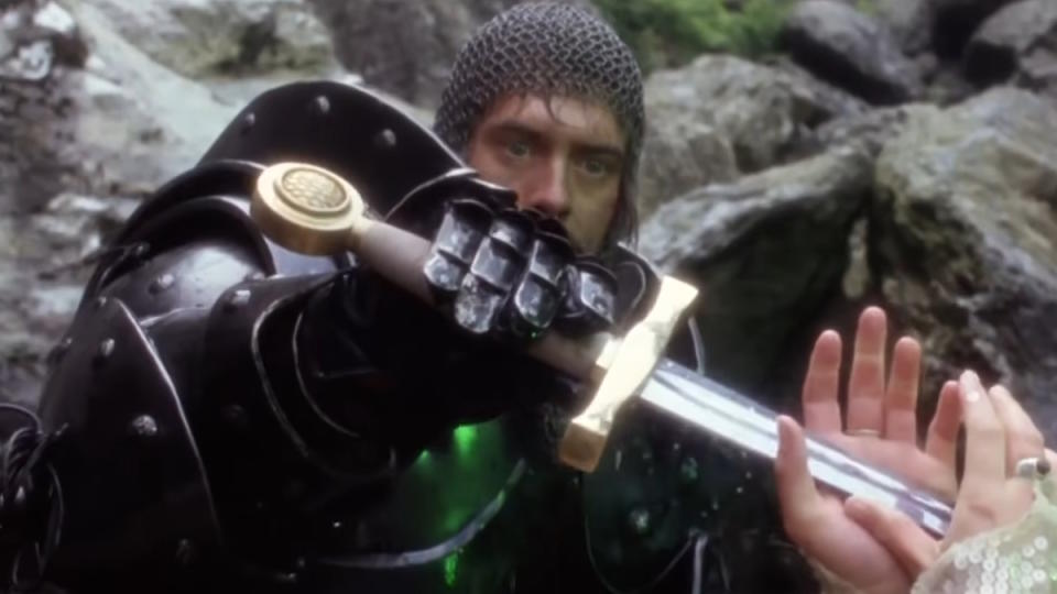King Arthur receives his sword from the Lady in the Lake in Excalibur