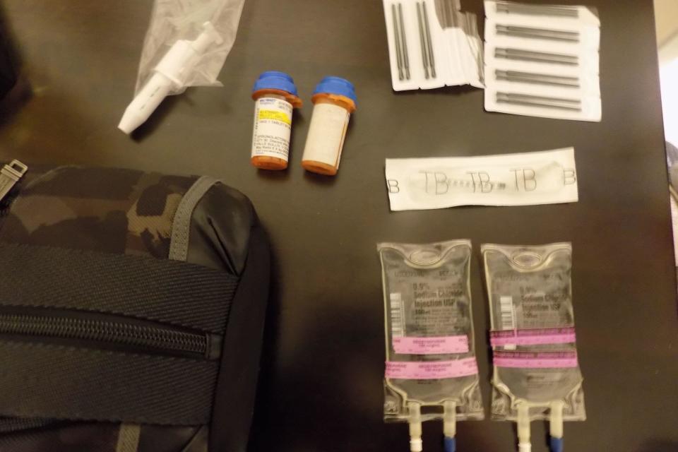 First responders also found syringes and IV equipment in a medical bag at the home -- the types of supplies normally found in a medical setting.  / Credit: Webb County District Attorney's Office