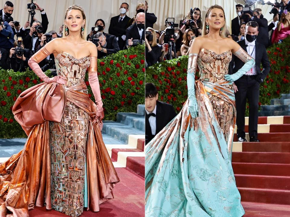 Blake Lively's Versace look was an ode to the Statue of Liberty.