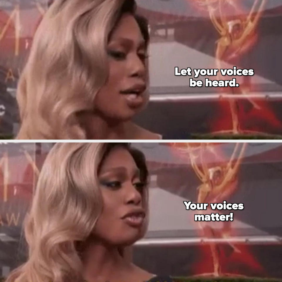 Laverne Cox: "Let your voices be heard. Your voices matter"