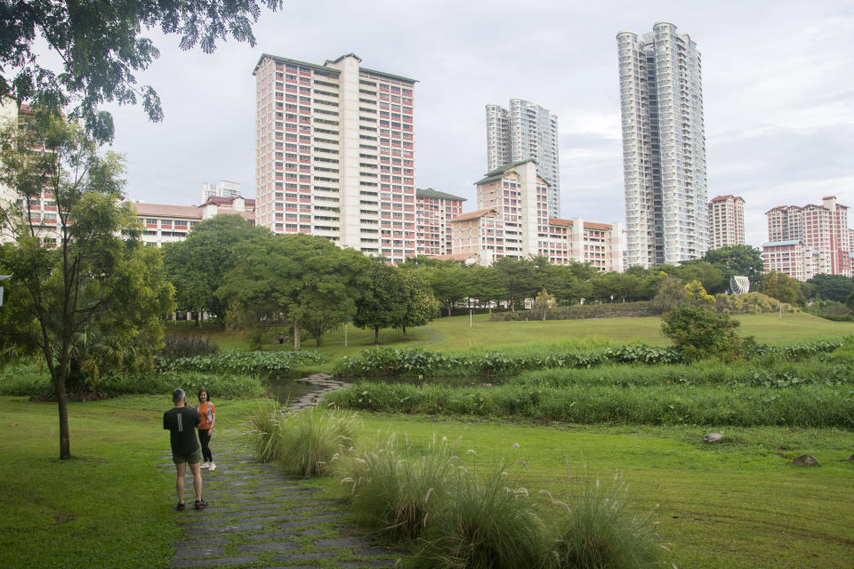 Scenic view from Bishan-Ang Mo Kio Park in Singapore, illustrating a story on HDB MOP.
