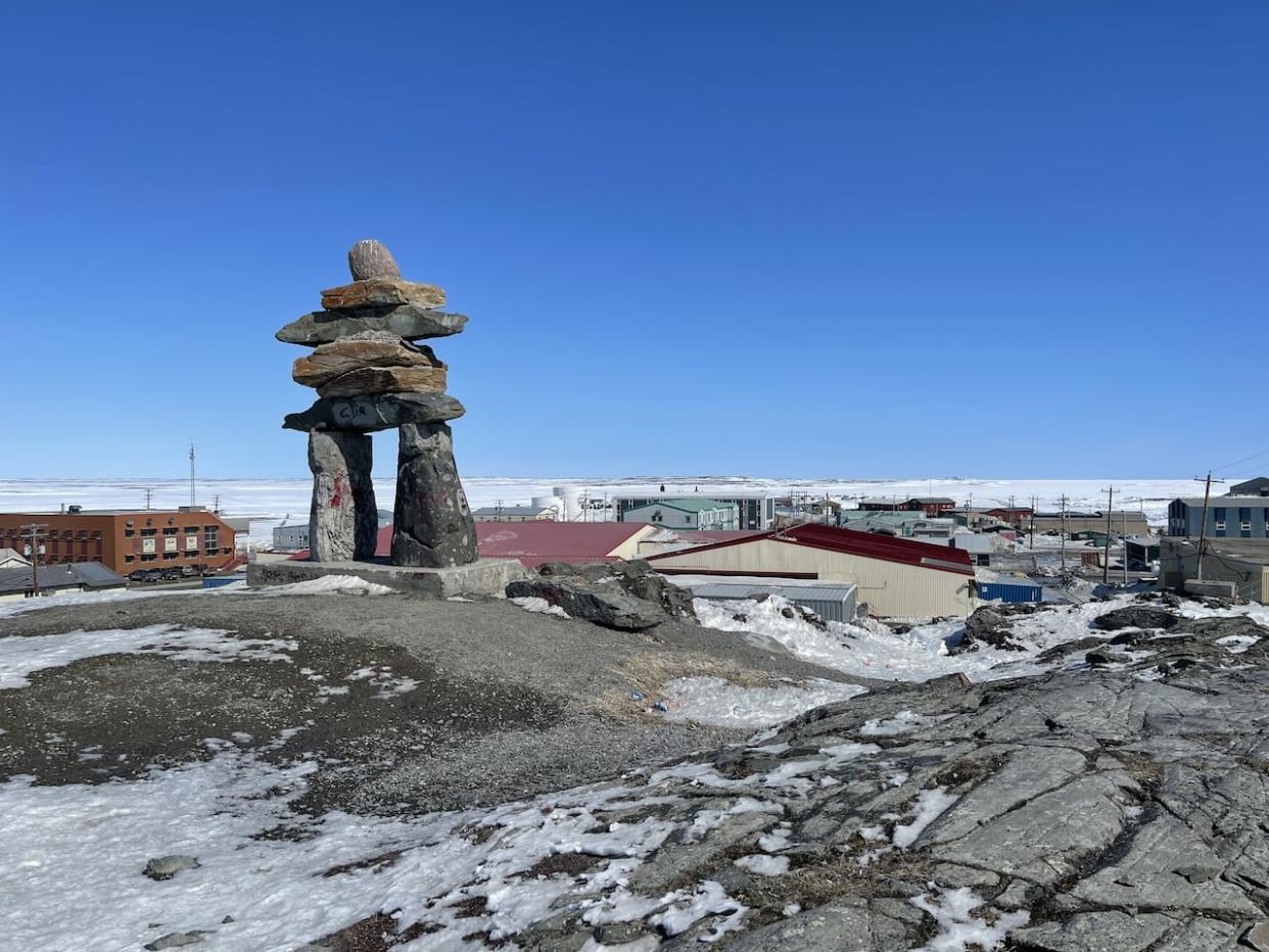 The hamlet of Rankin Inlet. Nunavut's chief public health officer has confirmed a a case of whooping cough on Canadian North Flight 4199 from Iqaluit to Rankin Inlet on March 9.  (Kate Kyle/CBC - image credit)