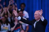 Mike Bloomberg speaks to supporters and staff in New York as he formally exited the White House race