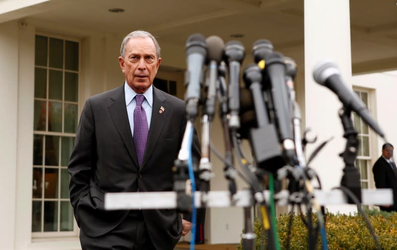 FILE PHOTO: New York Mayor Bloomberg prepares to speak to reporters after his meeting with U.S. Vice President Biden, at the White House in Washington