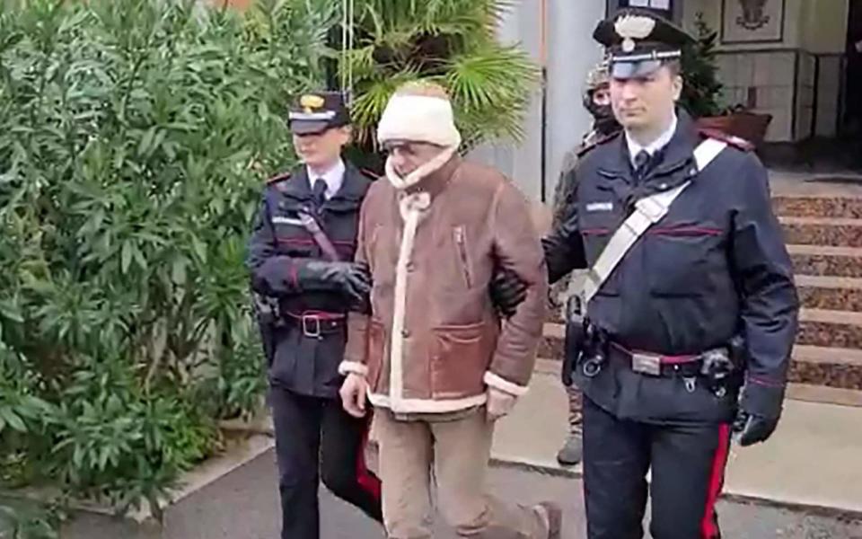 Mafia boss Matteo Messina Denaro was arrested at a private health clinic in Palermo, Sicily - AFP/Carabinieri