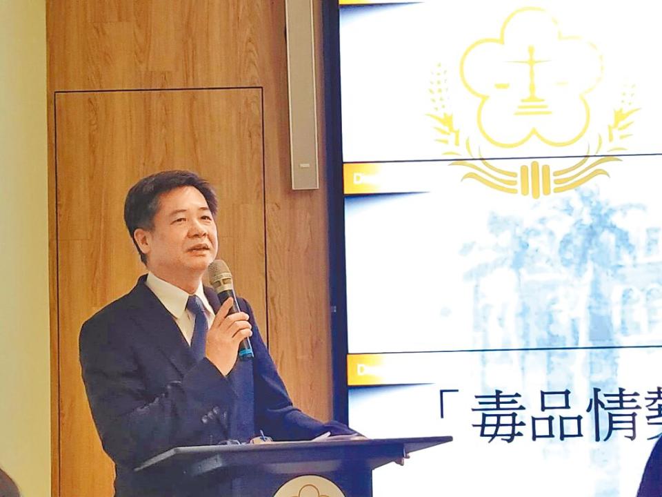 台灣高檢署6日舉行毒品情勢分析及示警發布記者會，主任檢察官王金聰說明。（陳志賢攝）