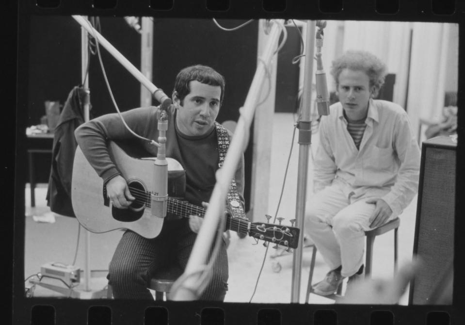 Simon & Garfunkel, in a scene from ‘In Restless Dreams: The Music of Paul Simon.’