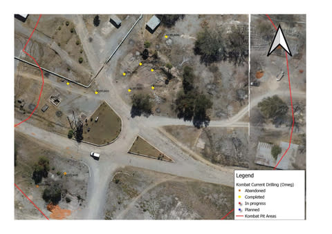 Figure 1: Map of the K15 Area Showing Hole Locations The drill holes were positioned specifically to confirm the presence and nature of mineralized zones identified from previous drill campaigns and historic mining records.