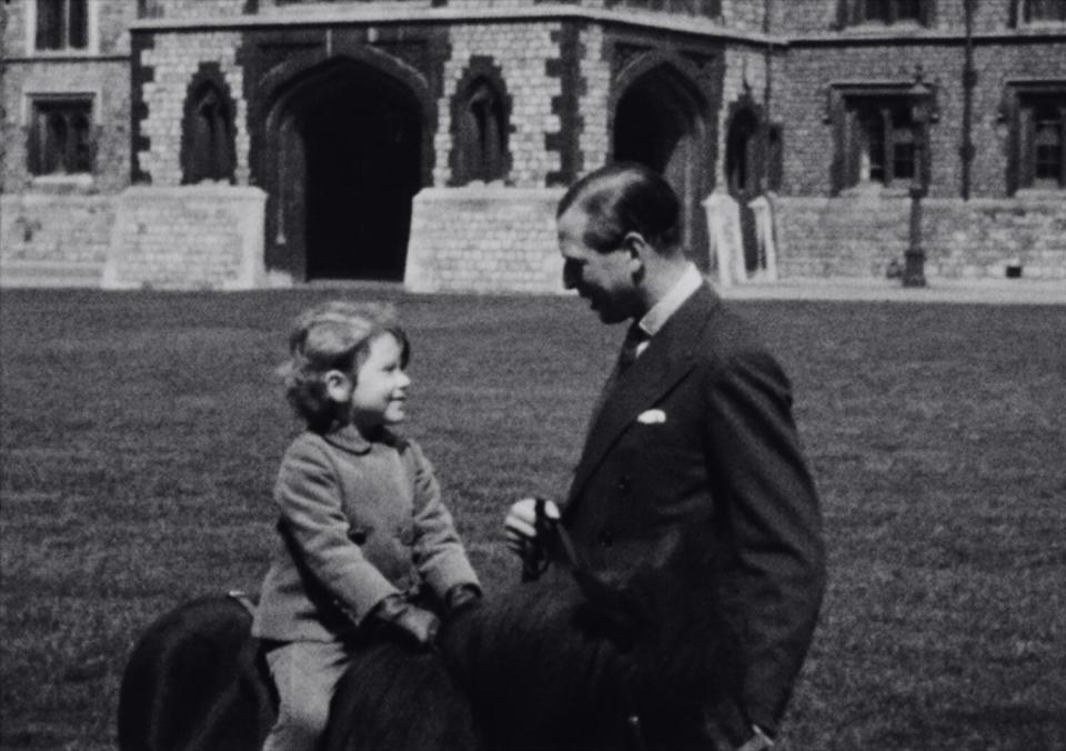 Princess Elizabeth with her uncle Prince George the Duke of Kent at Windsor Castle in the early 1930s