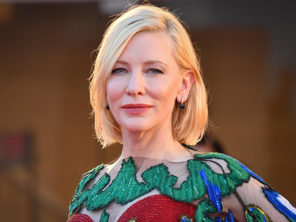 Cate Blanchett walks the red carpet ahead of closing ceremony at the 77th Venice Film Festival on September 12, 2020 in Venice, Italy