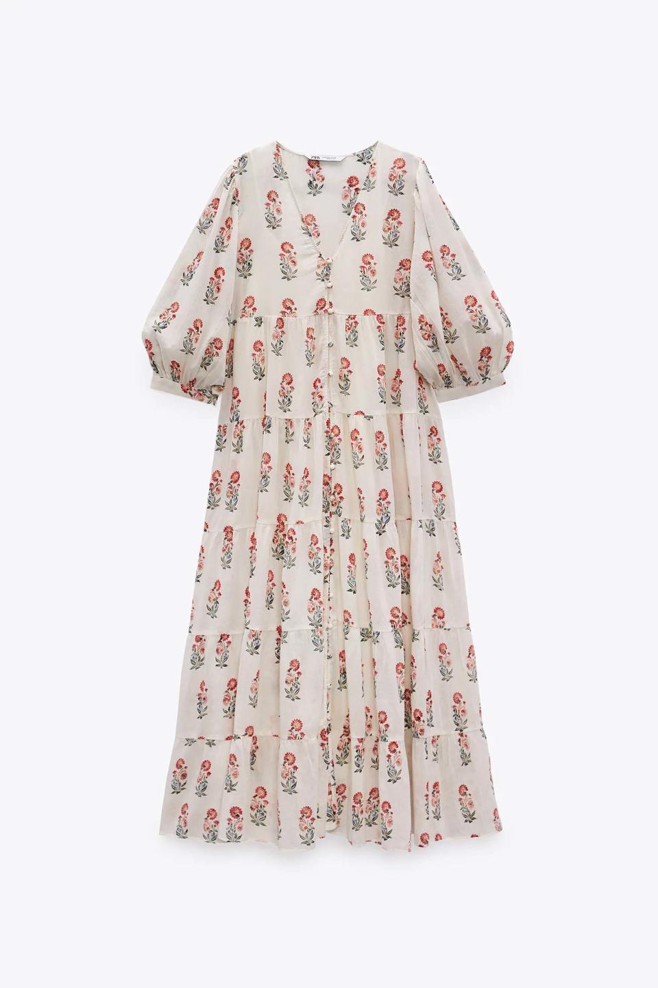 Robe à imprimé fleuri soldée Zara