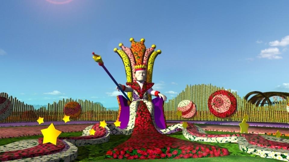 今年花毯節以「小王子」故事為主軸，以台中在地花卉為色筆，打造空中俯瞰地表最大的巨型玫瑰及花卉裝置   圖：翻攝自台中旅遊網
