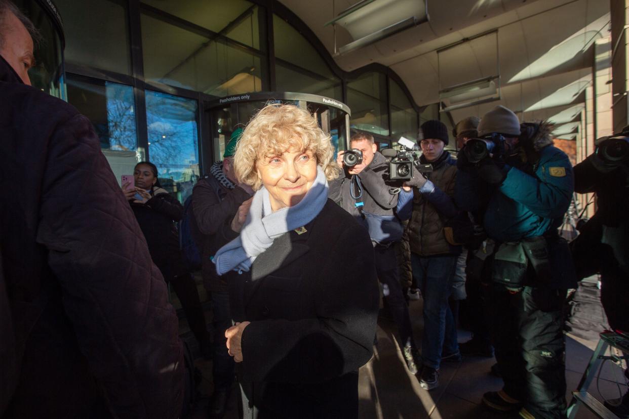 London, England, UK. 16th Jan, 2024. JO HAMILTON, former sub-postmistress, arrives at parliament ahead of Business and Trade Committee Post Office and Horizon Compensation Oral Evidence session. (Credit Image: © Tayfun Salci/ZUMA Press Wire) EDITORIAL USAGE ONLY! Not for Commercial USAGE!