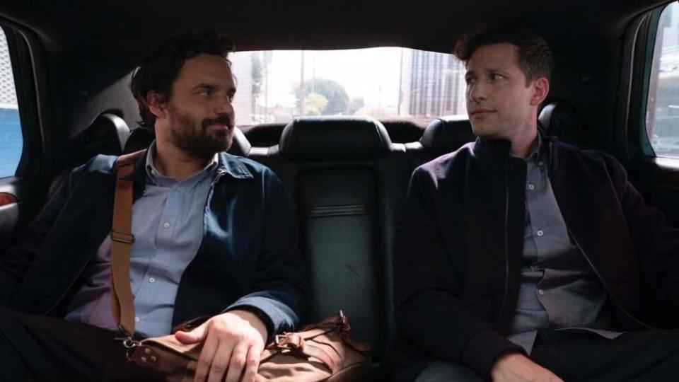 Jake Johnson and Andy Samberg in Self Reliance