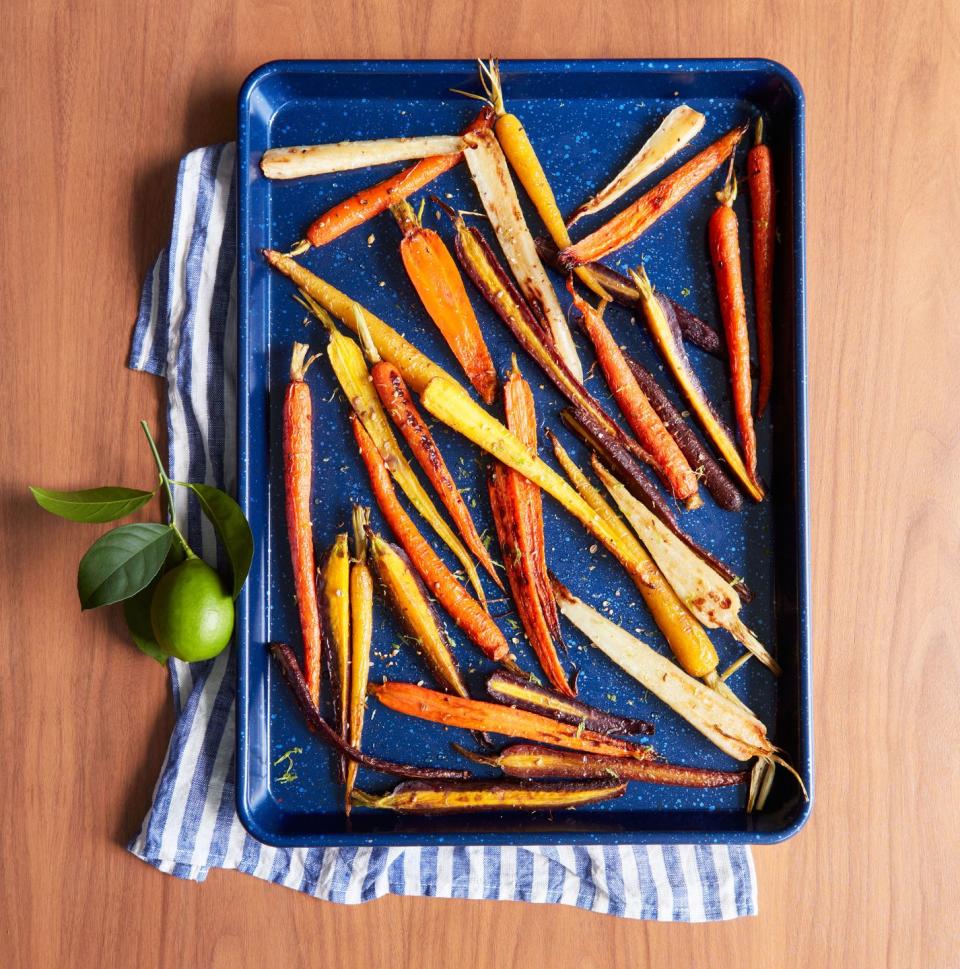 <p>Rainbow carrots and a squeeze of fresh lime juice make this sweet and spicy <a href="https://www.goodhousekeeping.com/food-recipes/g19578681/carrot-recipes/" rel="nofollow noopener" target="_blank" data-ylk="slk:carrot recipe;elm:context_link;itc:0;sec:content-canvas" class="link ">carrot recipe</a> extra bright!</p><p><em><a href="https://www.goodhousekeeping.com/food-recipes/a34360792/coriander-maple-glazed-carrots-recipe/" rel="nofollow noopener" target="_blank" data-ylk="slk:Get the recipe for Coriander-Maple Glazed Carrots »;elm:context_link;itc:0;sec:content-canvas" class="link ">Get the recipe for Coriander-Maple Glazed Carrots »</a></em> </p>