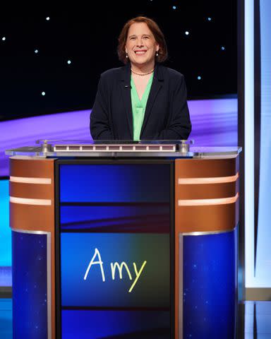 <p>Christopher Willard/ABC via Getty</p> Amy Schneider on 'Jeopardy!'