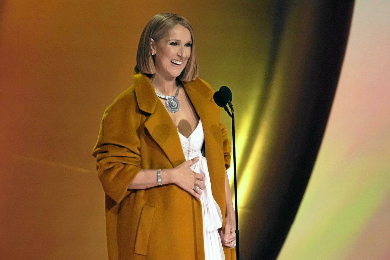 Céline Dion lors des Grammy Awards le 4 février 2024.  - Credit:Chris Pizzello/AP/SIPA / SIPA / Chris Pizzello/AP/SIPA