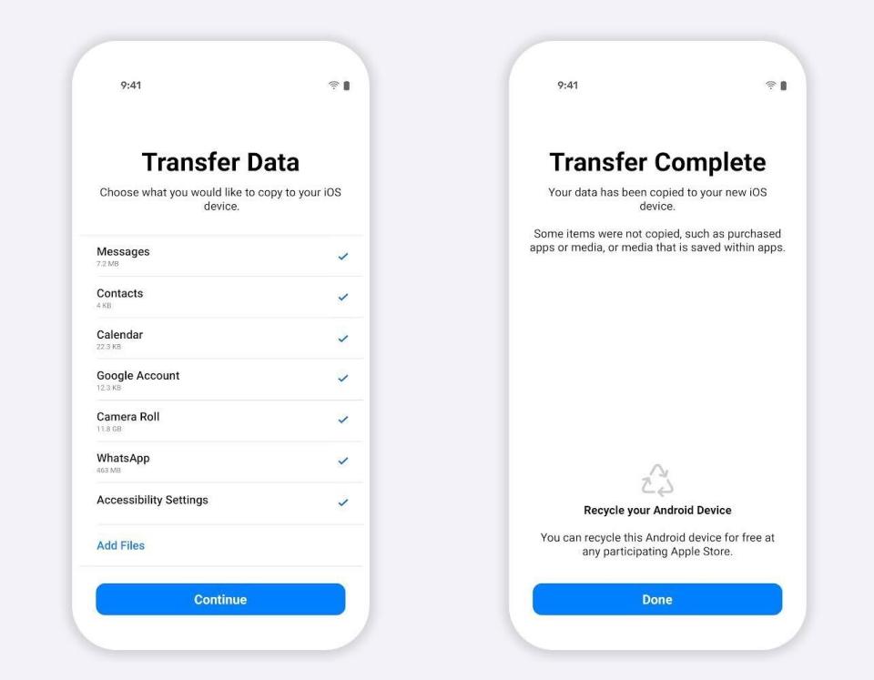 WhatsApp iPhone to Android transfer