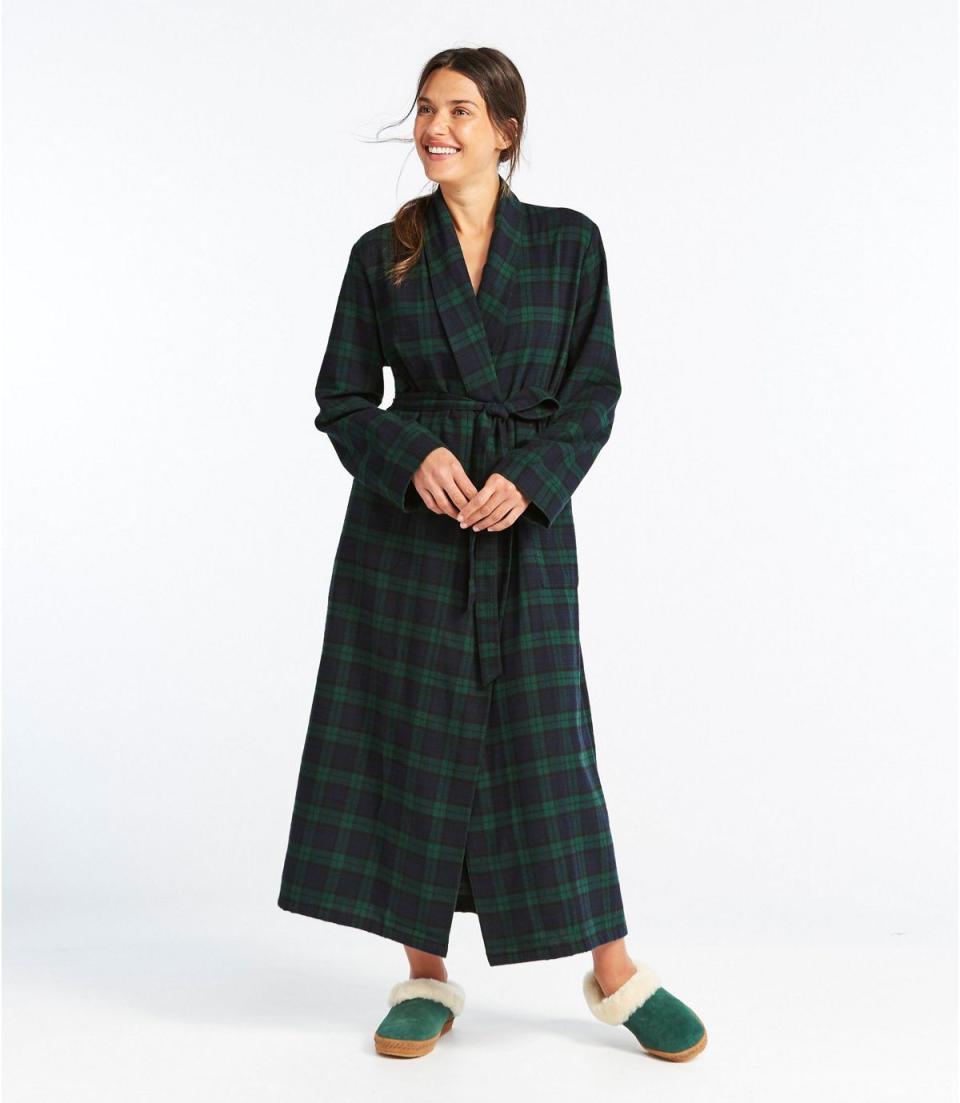 10) Women's Scotch Plaid Flannel Robe