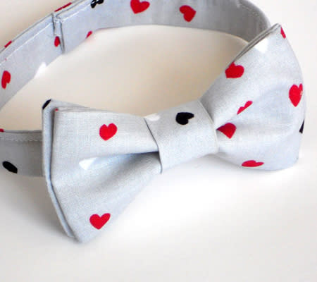 <div class="caption-credit"> Photo by: Lil Gents</div><b>Little Heartbreaker <br></b> Whether he's dressing it up with a blazer or just wearing it over a simple bodysuit, this heart-printed bow tie is perfect for your little man! I might have to pick this oh-so-dapper gray and hearts bow tie for our little heart breaker. <br> <i><a href="http://www.disneybaby.com/blog/wear-your-heart-on-your-sleeve-20-adorable-handmade-heart-accessories/#slide4" rel="nofollow noopener" target="_blank" data-ylk="slk:Get it here;elm:context_link;itc:0;sec:content-canvas" class="link ">Get it here</a></i> <br>