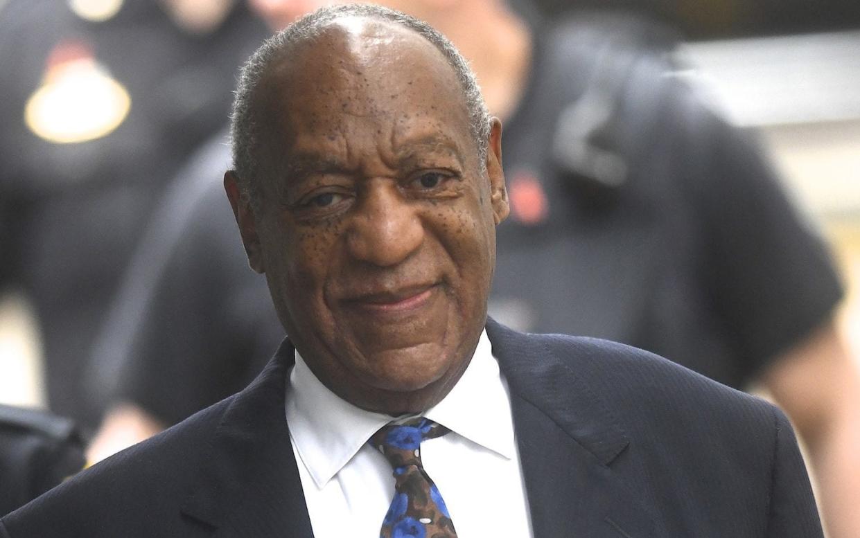 Bill Cosby, pictured arriving at court for his sentencing, was found guilty in April of three counts of aggravated indecent assault - Getty Images North America