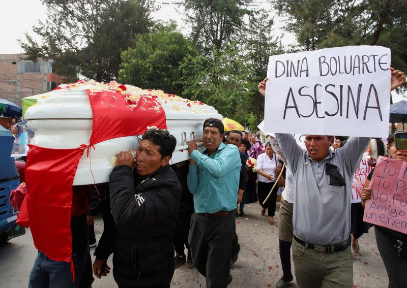 Funeral service of Leonardo Hancco Chacca, in Ayacucho