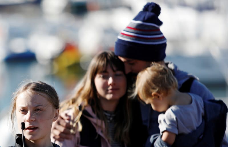 Climate change activist Greta Thunberg arrives in Lisbon