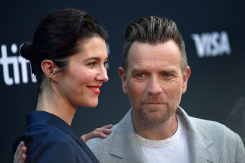 Ewan McGregor (R) and Mary Elizabeth Winstead star in the new series "A Gentleman in Moscow." File Photo by Chris Chew/UPI
