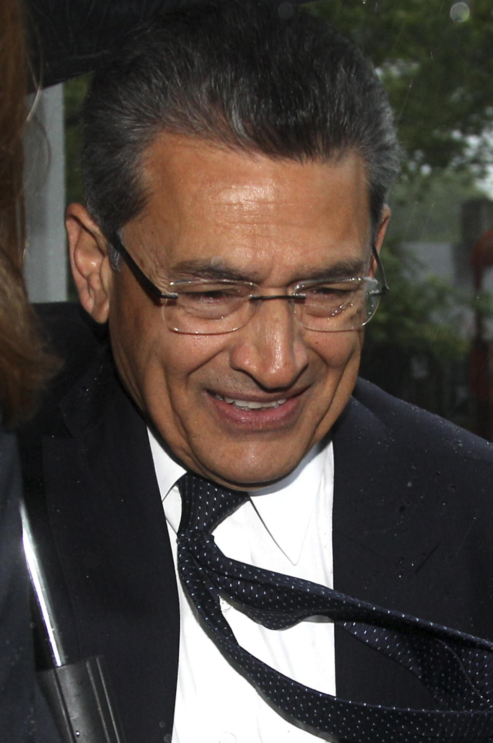 Rajat Gupta enters a federal courthouse in New York, Monday, May 21, 2012. Prosecutors will try to convince a jury that an intercepted call shows Gupta was providing inside tips that gave Raj Rajaratnam an illegal edge in massive stock maneuvers. Defense lawyers say they'll argue Gupta was a straight-shooter who only shared public information with the billionaire hedge fund boss, as devoted to raising money for charity as to Goldman's bottom line. Jury selection is scheduled to begin Monday in federal court in Manhattan. The trial is scheduled to last up to four weeks. (AP Photo/Seth Wenig)