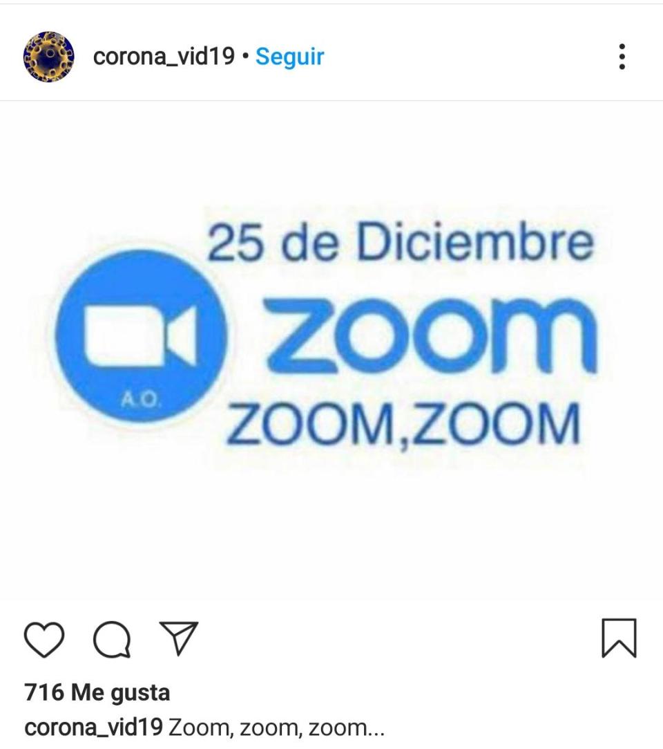 El meme sobre una Navidad virtual que circula desde hace tiempo. (Foto: Twitter / @corona_vid19)