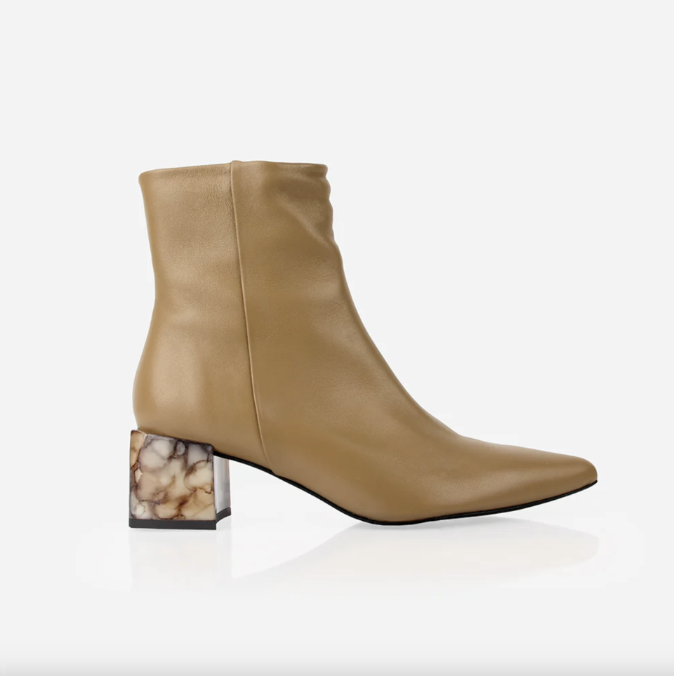 poppy barley light brown The On Point Boot with marble heel (Photo via Poppy Barley)