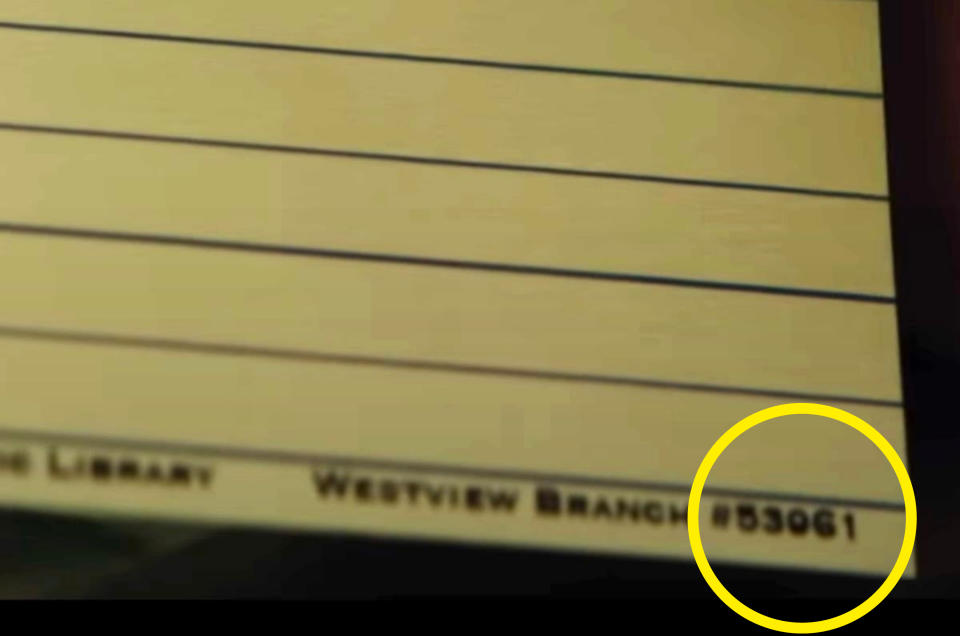 A yellow library card from Westview Branch #53061