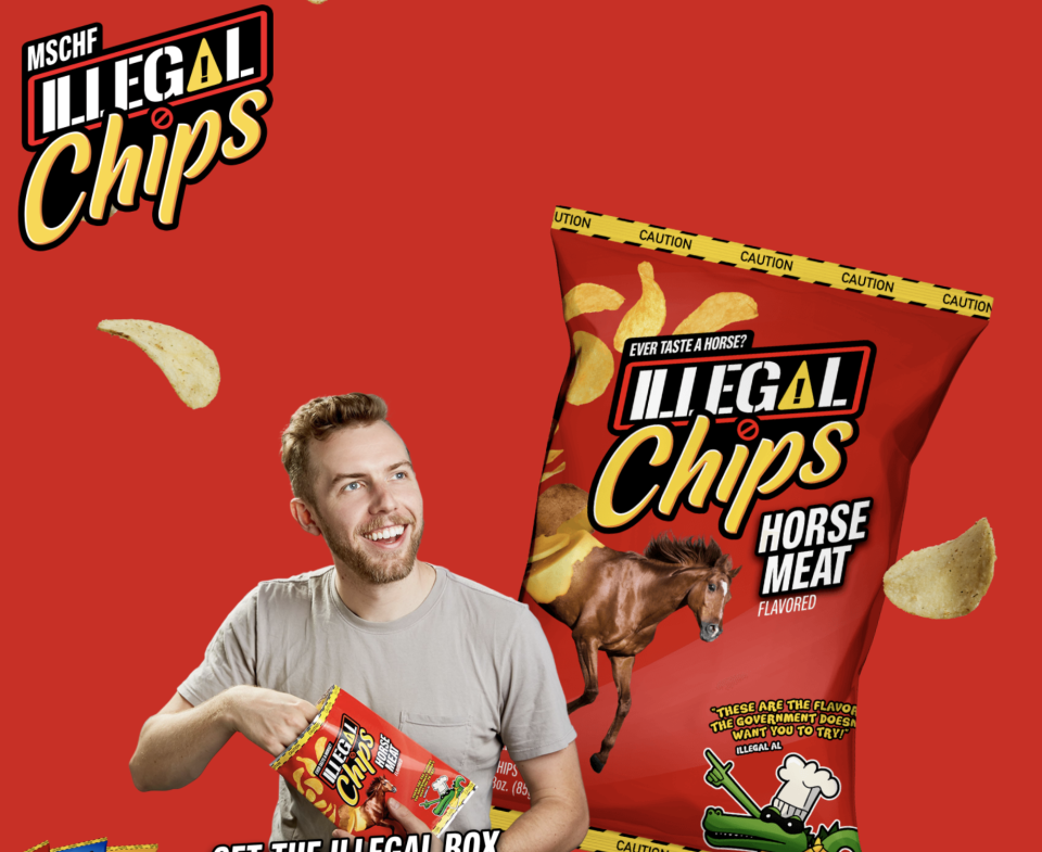 Horse meat flavored illegal chips for sale