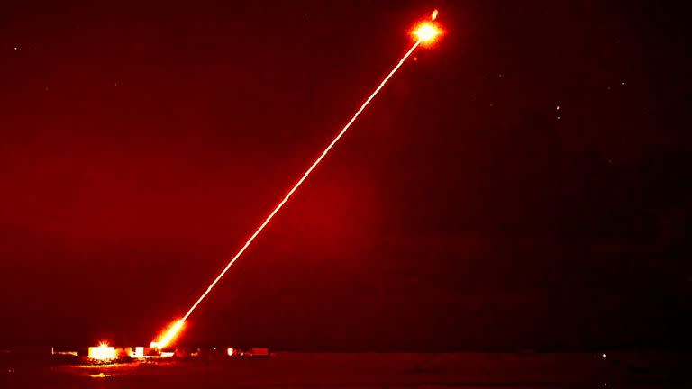  The DragonFire laser shooting at an aerial target. 