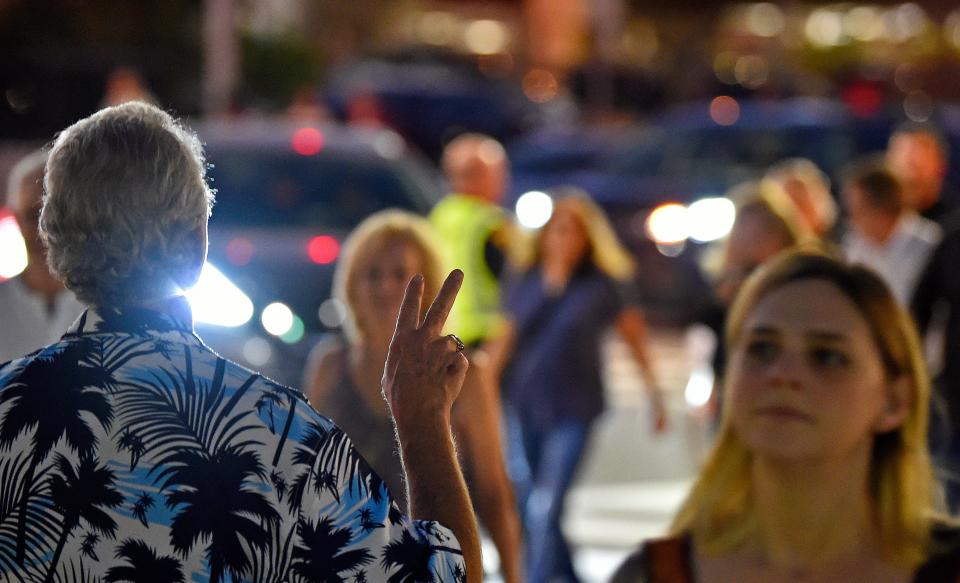 Outside of Tampa's Amalie Arena close to showtime, Carl Siede of St. Petersburg, Florida, still looking for 2 tickets.