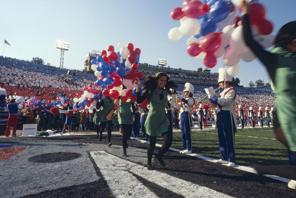 Super Bowl XI: View of halftime show with "It's a Small World" theme produced by The Walt Disney Company