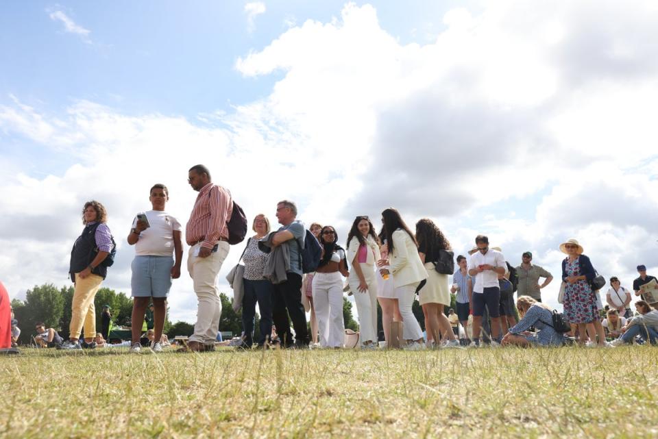 People in the Wimbledon queue on Sunday (James Manning/PA) (PA Wire)