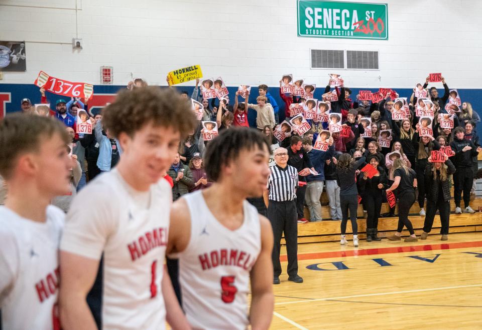 The Seneca Street Zoo and the entire bleachers erupted in cheers Tuesday night after Gennaro Picco broke an 18-year school record for career points scored set by Scott Young in 2006.