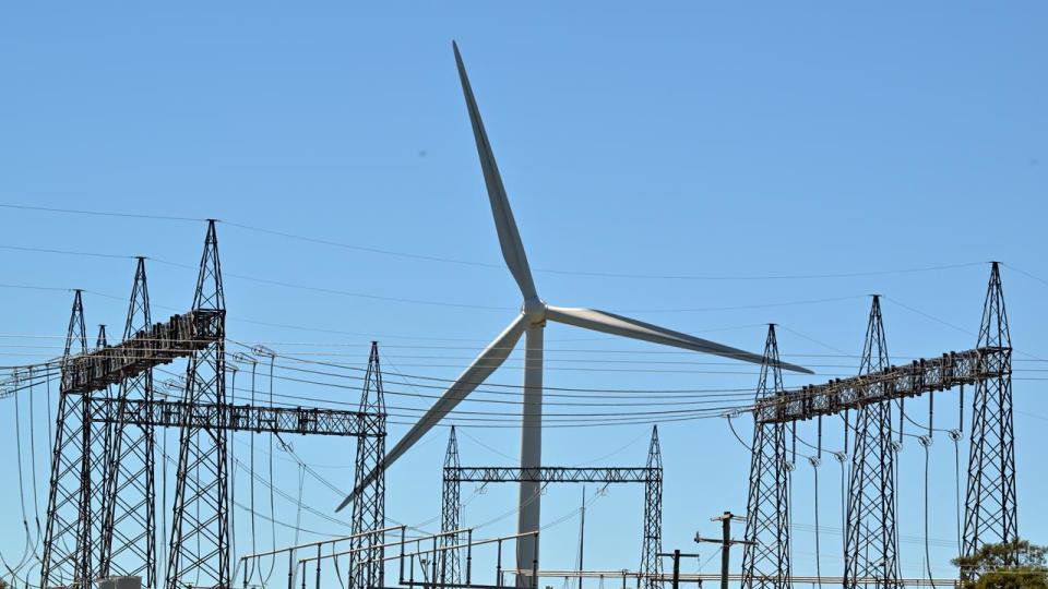 Wind turbine and power infrastructure in NSW