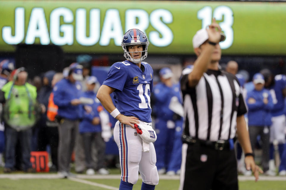 Eli Manning and the Giants have struggled on offense this season. (AP Photo/Seth Wenig)