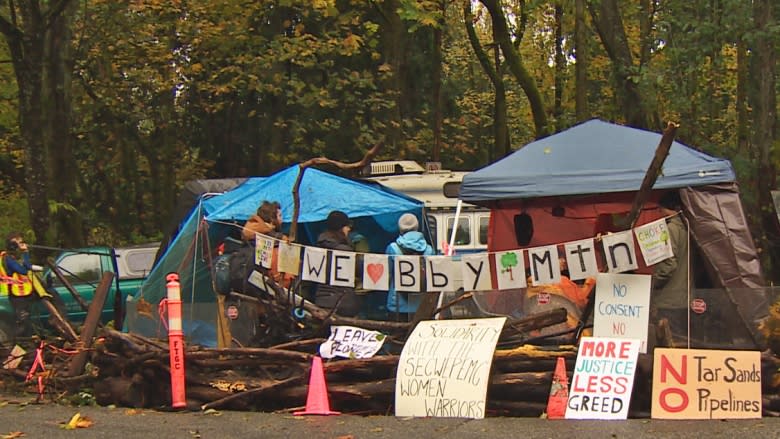 Kinder Morgan pipeline protesters on Burnaby Mountain defy injunction