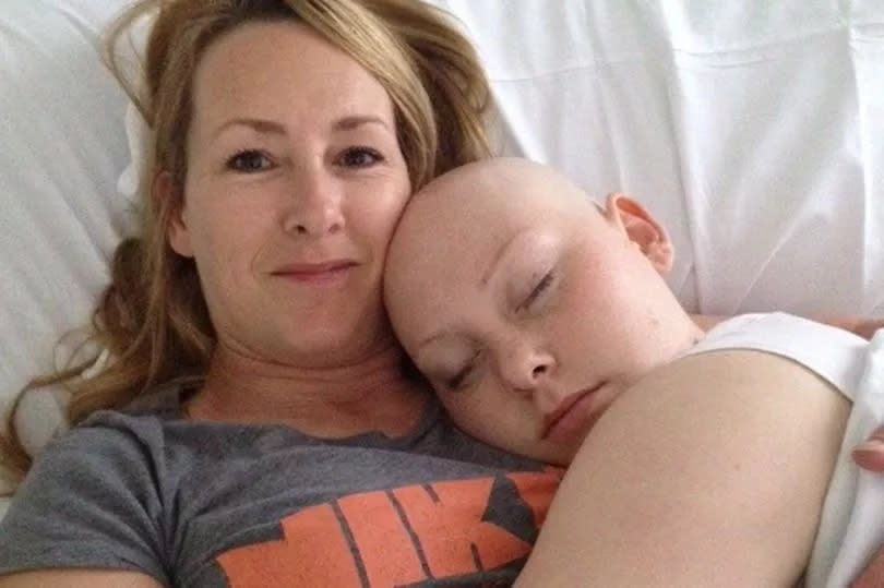 Debbie Heald with her daughter Emilie during her treatment for cancer which included chemotherapy