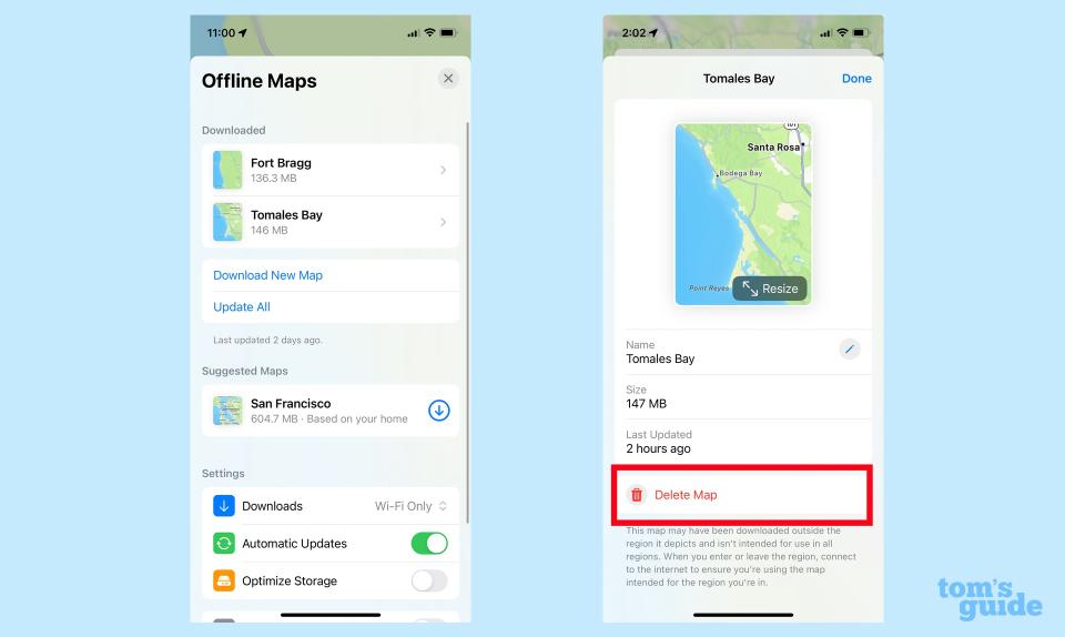 deleting offline maps off your iPhone