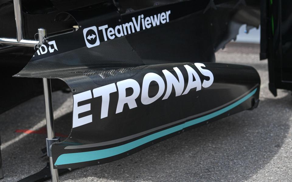 The side pod of the Mercedes AMG Petronas F1 Team F1W14 car during previews ahead of the F1 Grand Prix of Monaco at Circuit de Monaco on May 25, 2023 - Getty Images/Vince Mignott